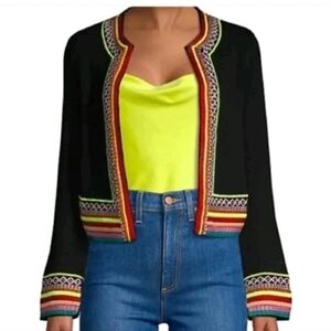 Alice + Oliva meemee embroidered open front jacket Size XS